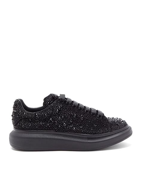 crystal embellished tonal platform sneakers|Crystal.